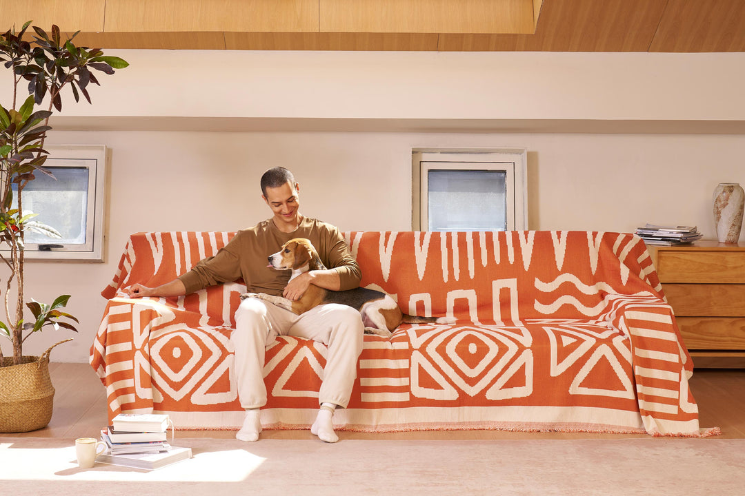 Geometrisk Boho Stil Sofa Trekk - Moderne, Stilig & Holdbar Sofa Beskyttelse | Skanto
