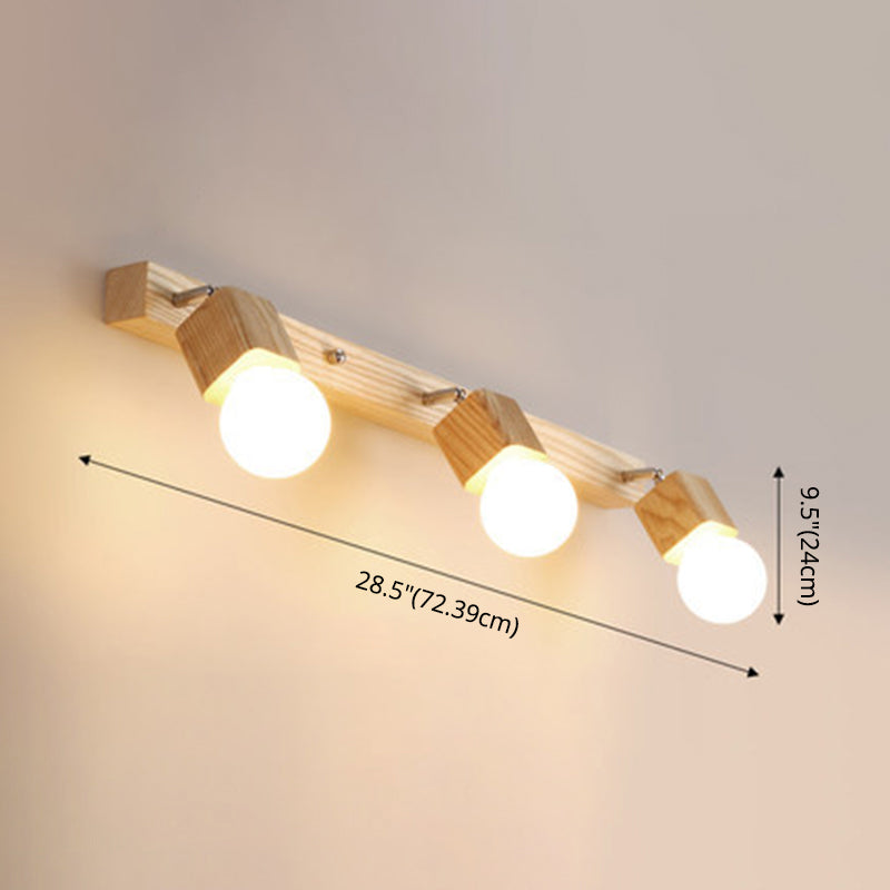 Skanto | Moderne Tre Sminkespeil Lys Justerbar Veggarm Bad Sminke Vegglamper
