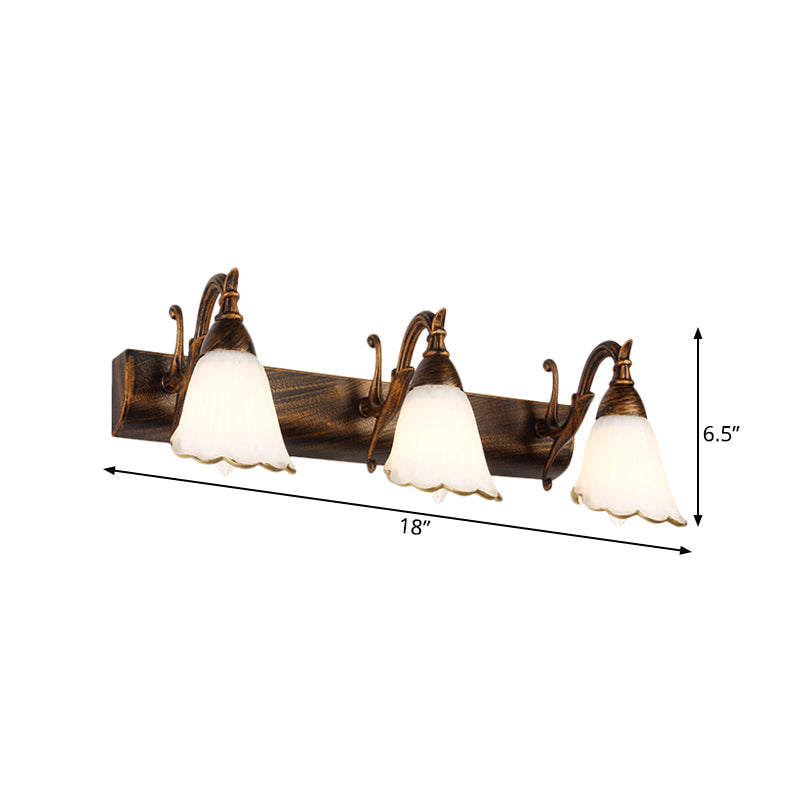 Skanto | Blomster Bad Vegglys Klassisk Opalglass 2/3/4 Lys Bronze/Hvit Sminke Belysning
