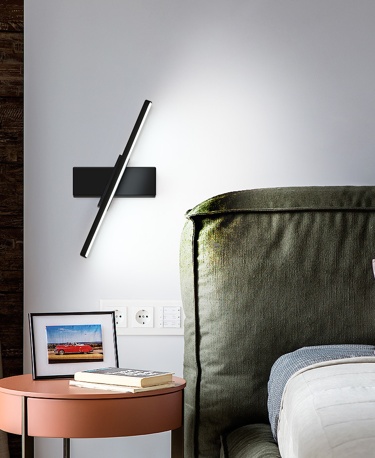Regulær moderne vegglampe LED metall nattbordlamper med roterbart hode | Skanto