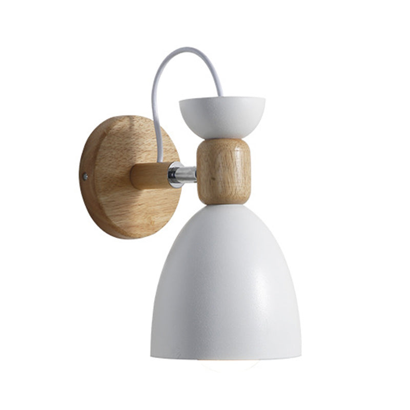 Nordic Macaroon Style Vegglampe 1 Lys Trearmet Veggmontert Lys i Metallskjerm | Skanto