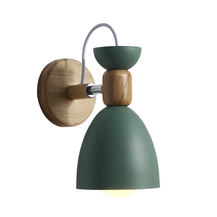 Nordic Macaroon Style Vegglampe 1 Lys Trearmet Veggmontert Lys i Metallskjerm | Skanto