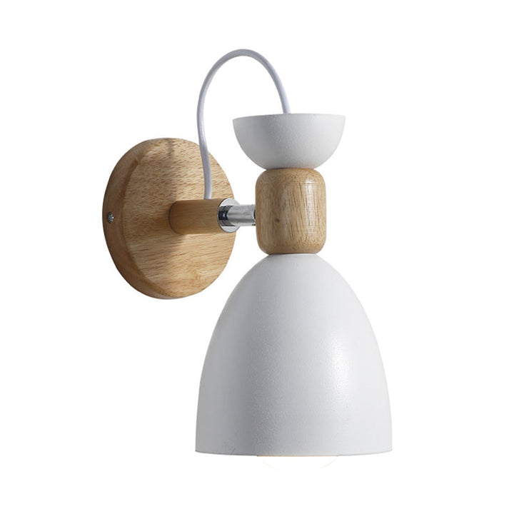 Nordic Macaroon Style Vegglampe 1 Lys Trearmet Veggmontert Lys i Metallskjerm | Skanto