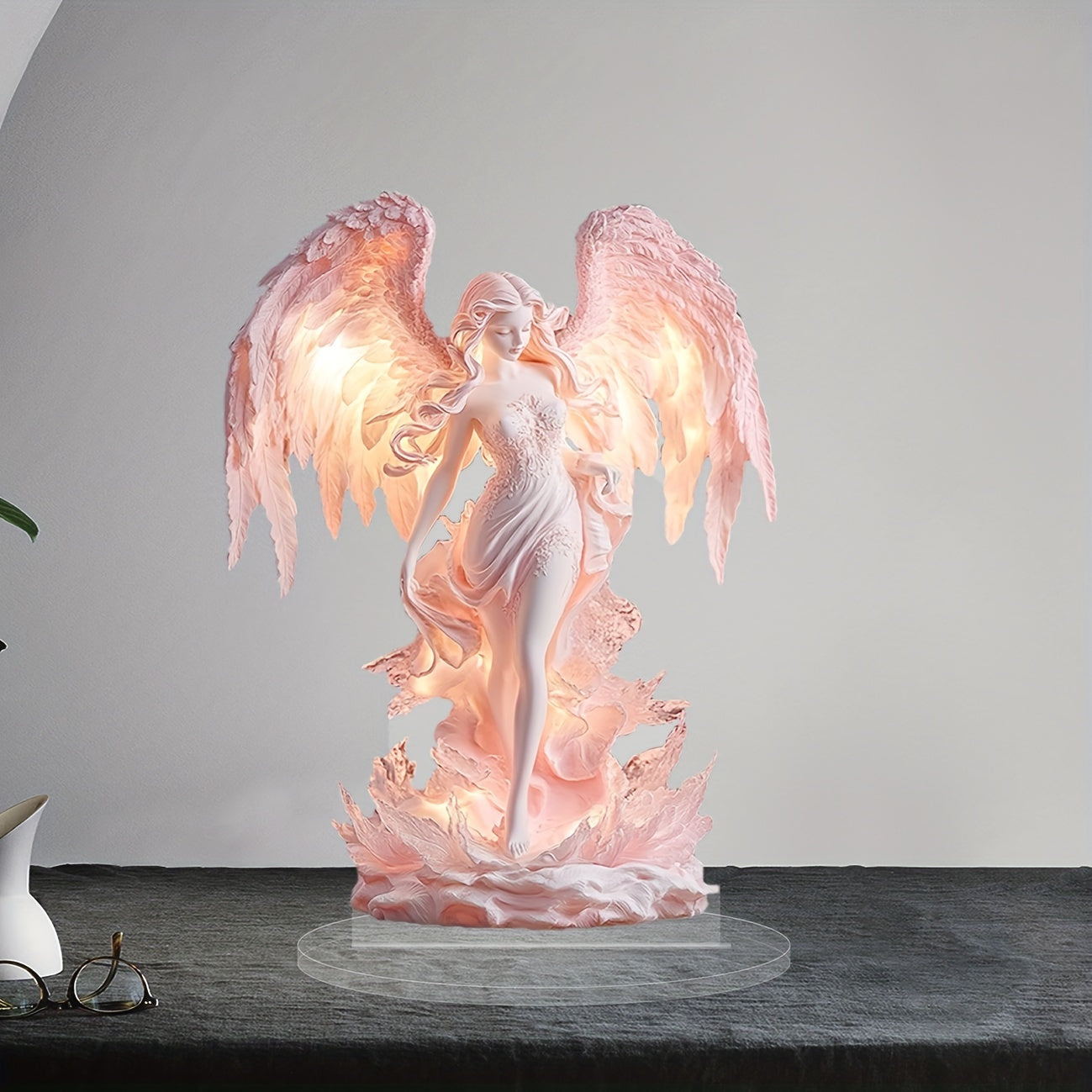 AngelGlow - Elegant Akryl Engel Borddekorasjon
