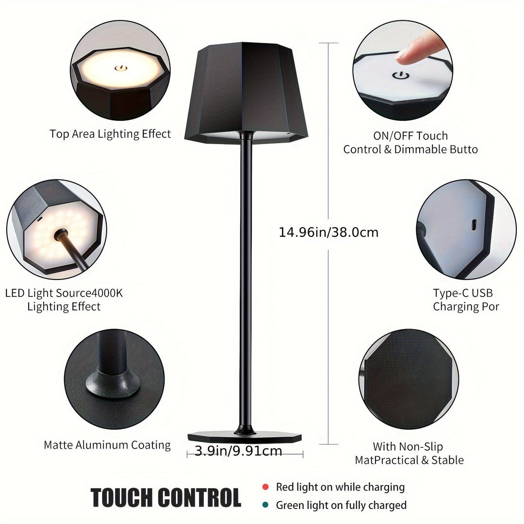 DuoGlow | Batteridrevet 2-delt sett Trådløs bordlampe Skanto