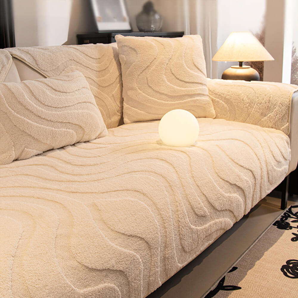 Varm Plush Bøyd Jacquard Rutsjefri Sofa Beskyttelsestrekk | Skanto