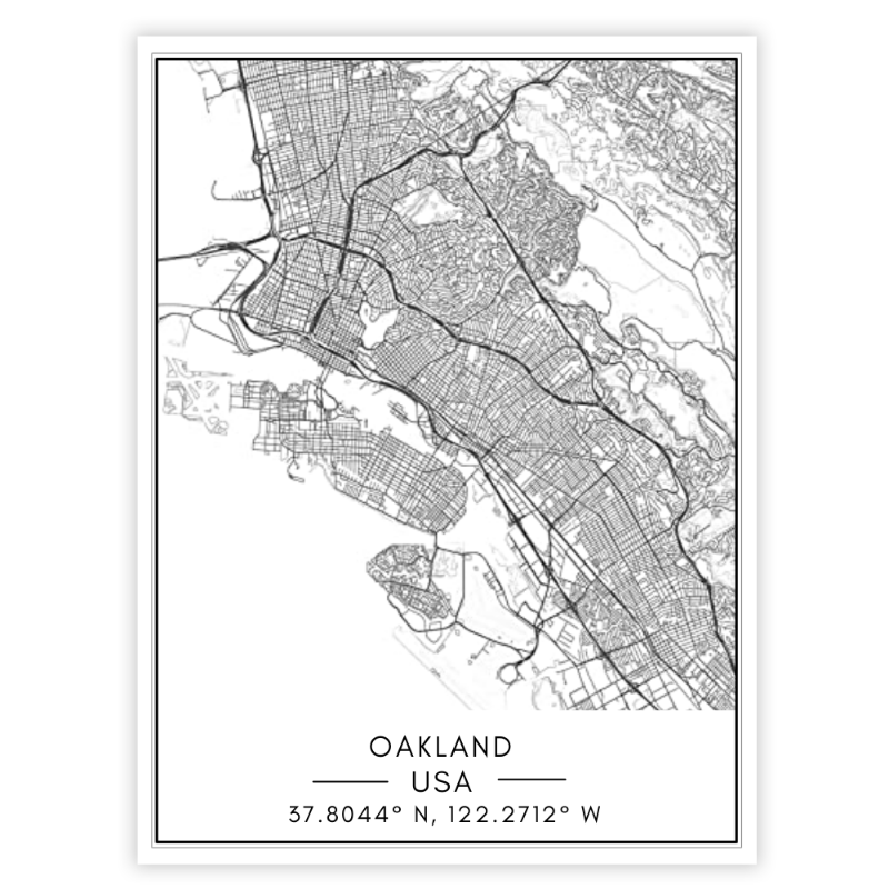 Bykart over Oakland – Lerretsbilde