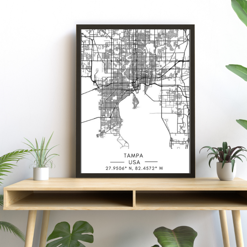 Bykart over Tampa – Lerretsbilde