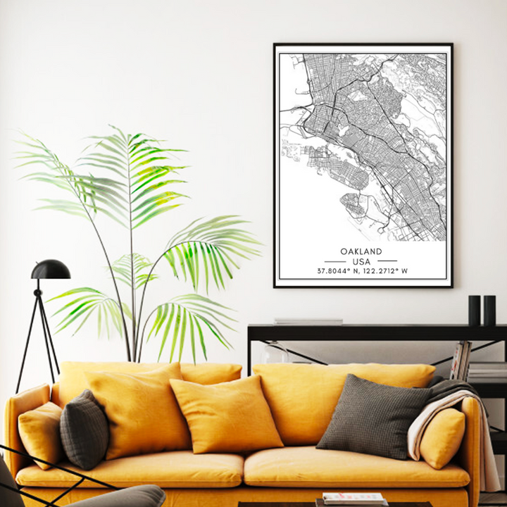 Bykart over Oakland – Lerretsbilde
