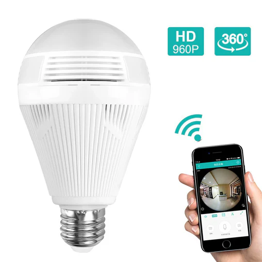 Skanto | 1080P Lys Kamera Panorama Pære Wifi Smart Led Pære Lys Kamera