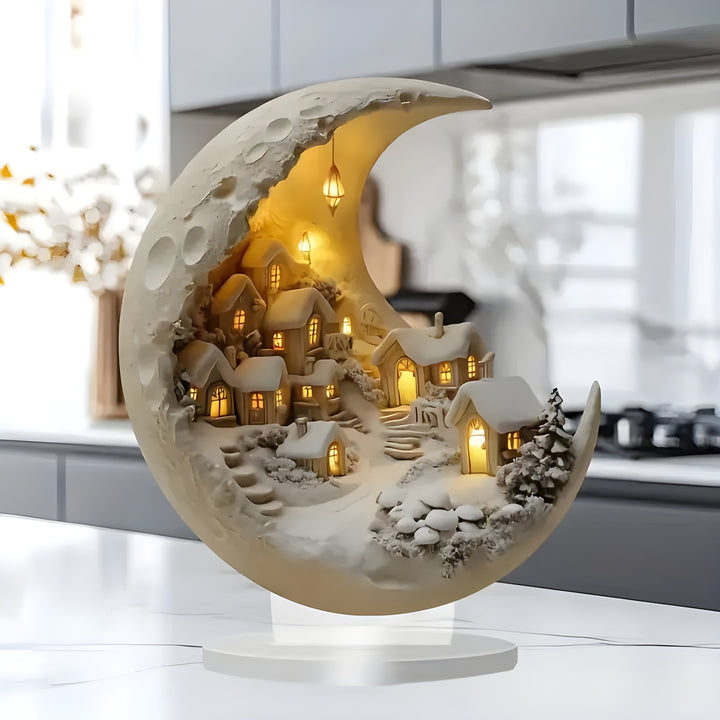 MoonlitHaven - Opplyst Måneby for elegant dekor Skanto