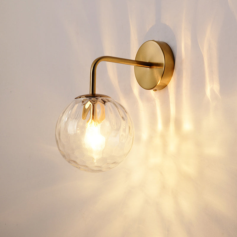 Skanto | Vegglampe Moderne Glasskuppel Brass Finish