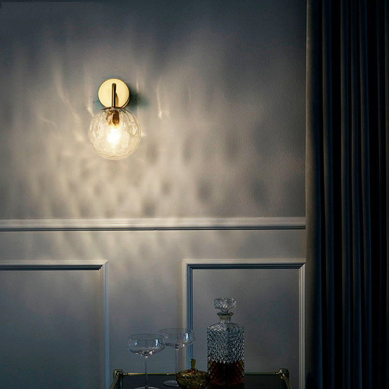 Skanto | Vegglampe Moderne Glasskuppel Brass Finish