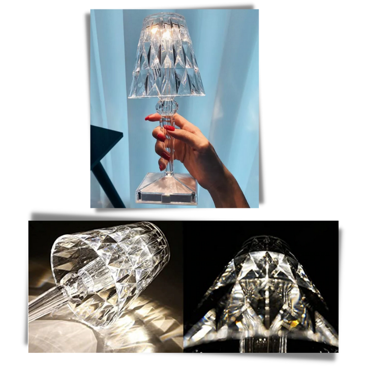 Skrivebordslampe i akrylkrystall