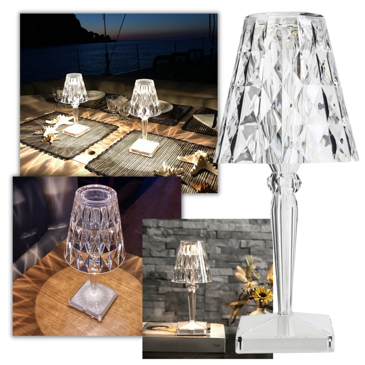 Skrivebordslampe i akrylkrystall