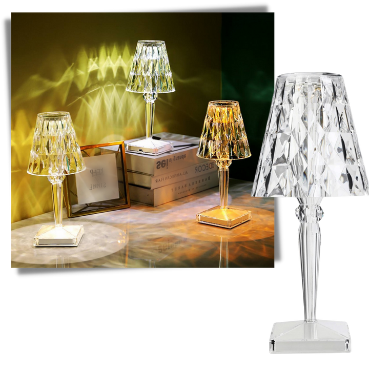 Skrivebordslampe i akrylkrystall