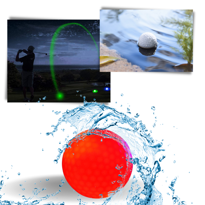 Pakke med 6 golfballer med LED-lys