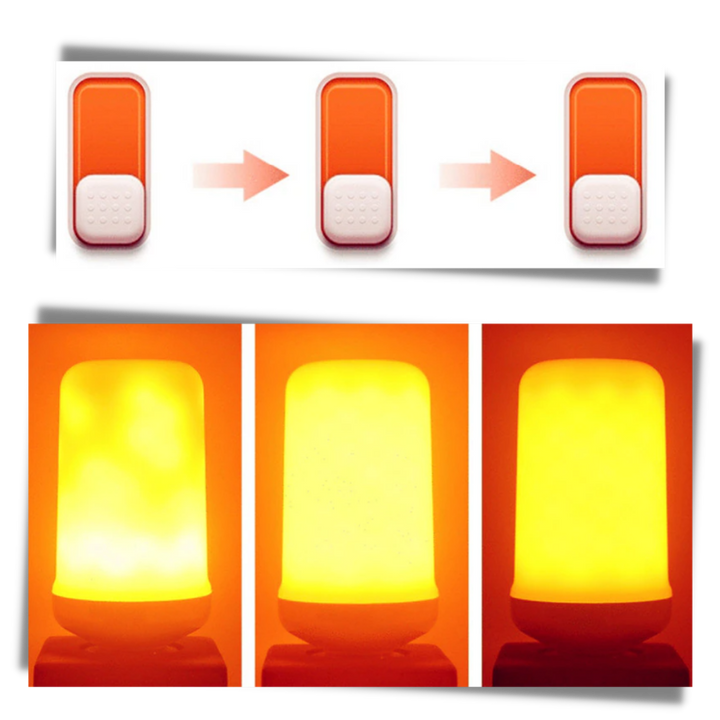 LED-lampe med flammeeffekt