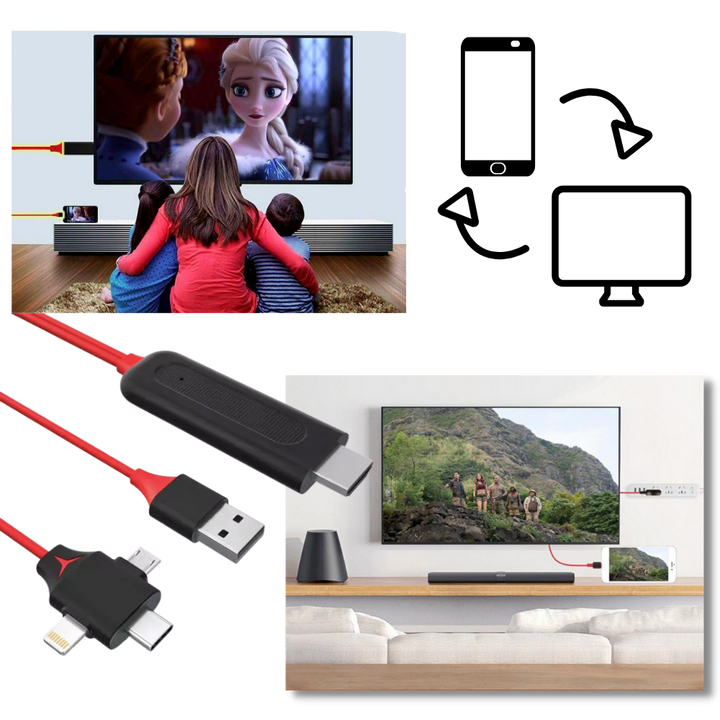 HDMI-adapterkabel for telefoner og nettbrett