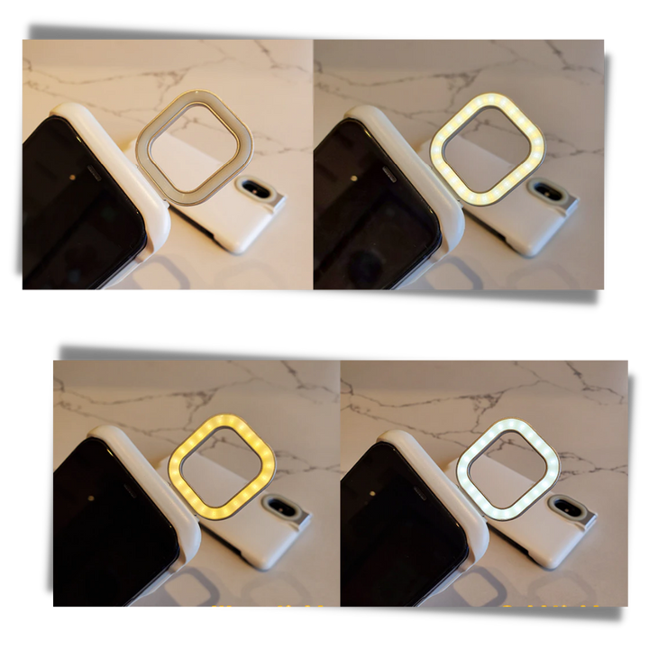 Telefondeksel med LED-ringlys