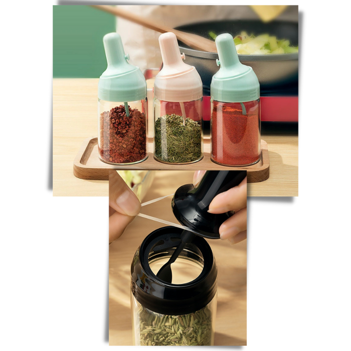 Fuktsikker dispenserkrukke for krydder