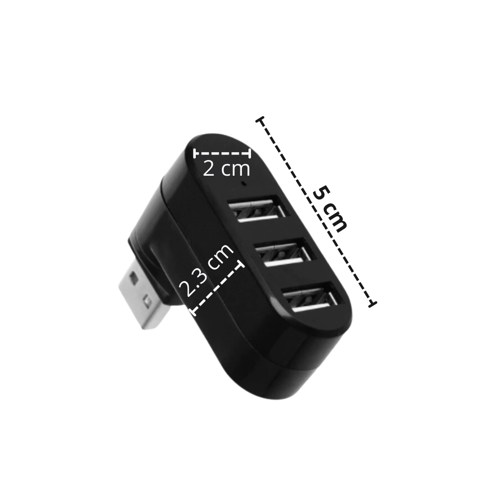 Roterende USB-adapter med flere porter