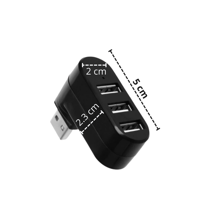 Roterende USB-adapter med flere porter