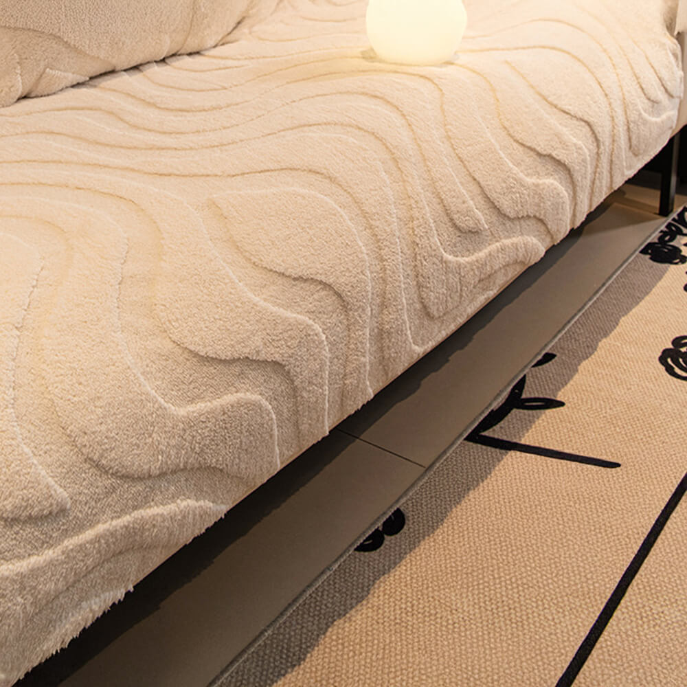 Varm Plush Bøyd Jacquard Rutsjefri Sofa Beskyttelsestrekk | Skanto