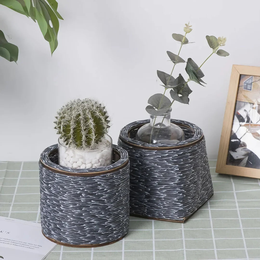 Skanto | Nordisk Håndvevd Imitaasjon Rattan Blomsterpotte