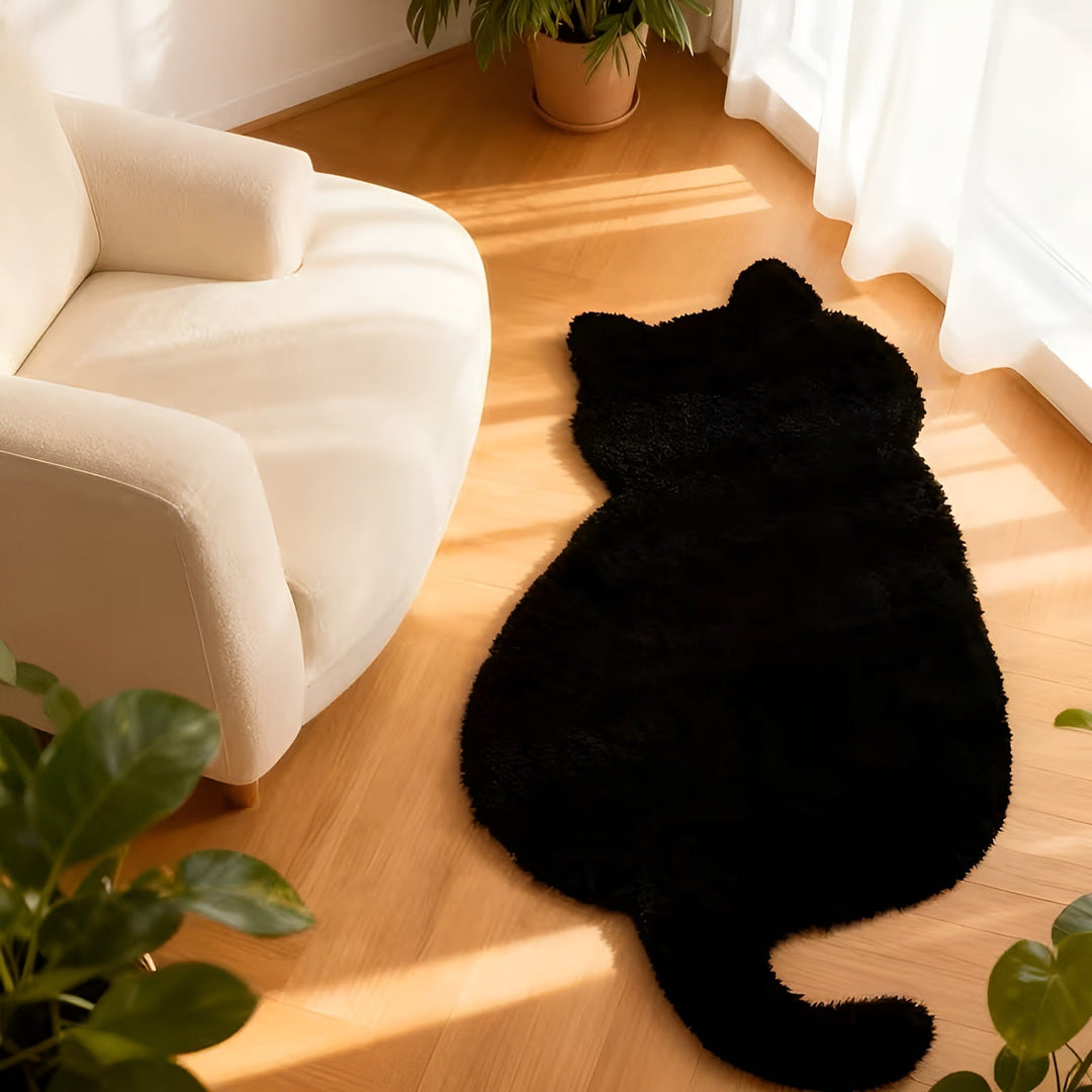 Mindre teppe i katteform – Mykt og koselig | Perfekt for sofa, hylle eller kommode | Skanto