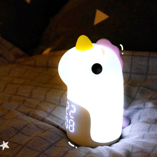 Skanto | Unilora DreamLight Vekkerklokke | Enhjørning Design | Timer & LED Nattlampe | Barnerom Dekor