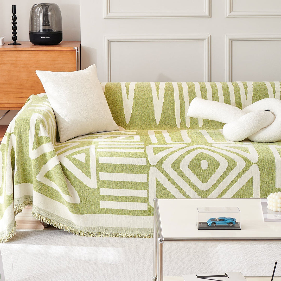 Geometrisk Boho Stil Sofa Trekk - Moderne, Stilig & Holdbar Sofa Beskyttelse | Skanto