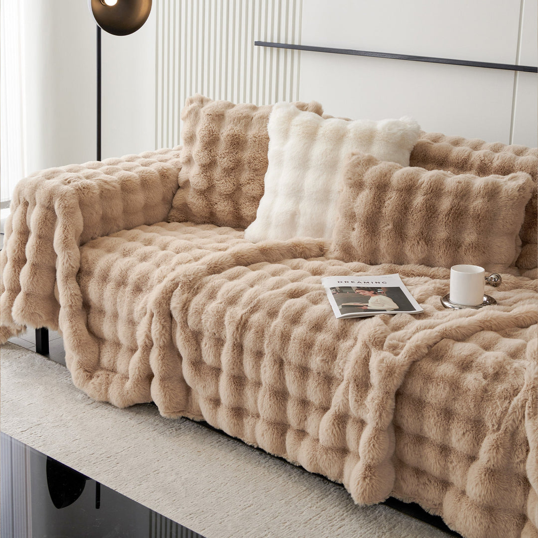 Luksus Ripple Faux Fur Sofa Deksel - Moderne, Stilig & Holdbar Sofa Beskyttelse | Skanto
