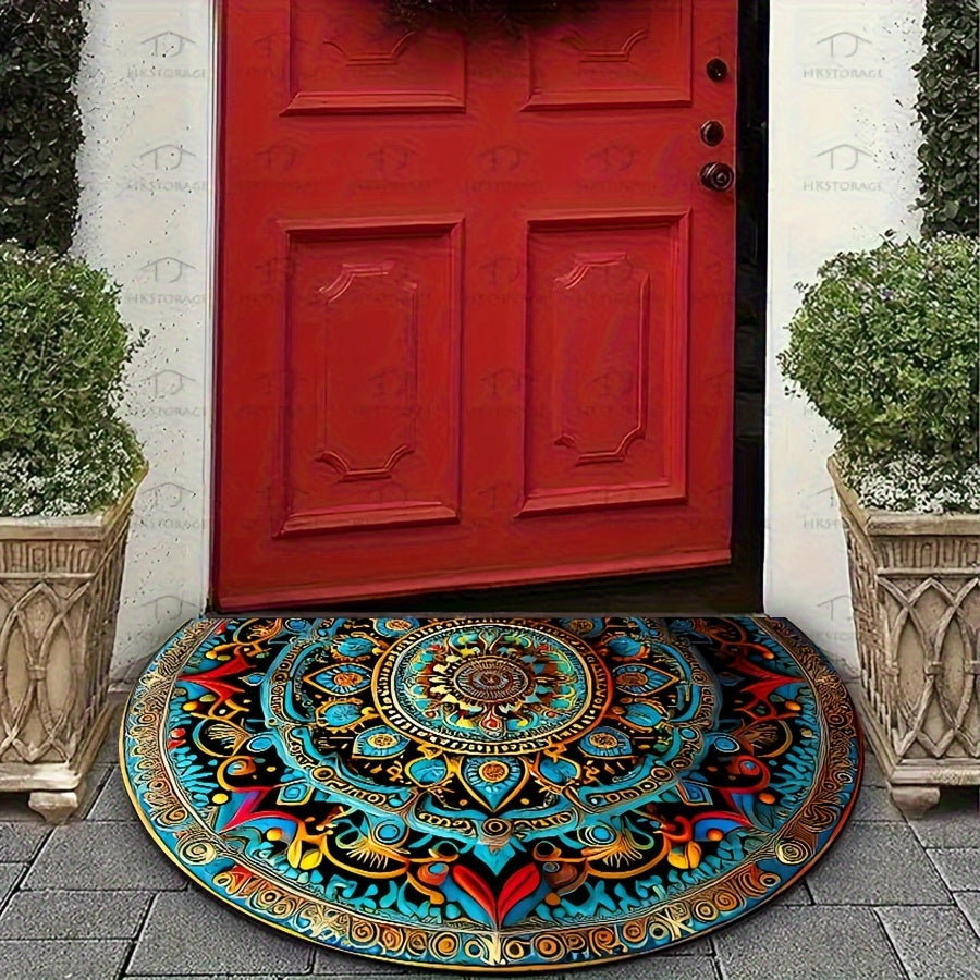 Skanto | Dørmatte halvmåne mandala design teppe