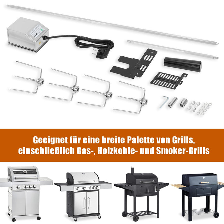 BBQ Grill Spydere Rustfritt Stål Motor 4x Kjøttnål | Skanto