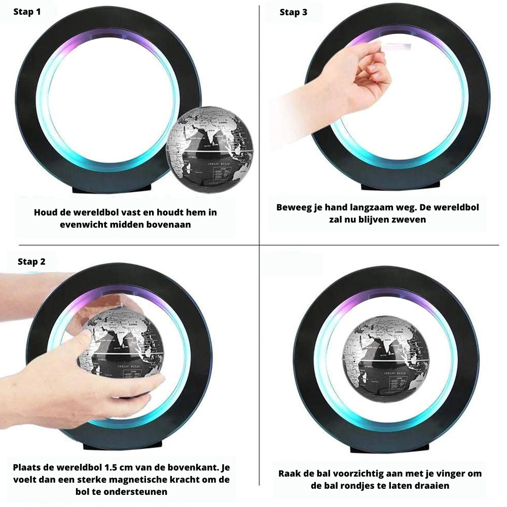 FloatingGlobe Lampe – Unik Globe Belysning for Hjemmet Skanto