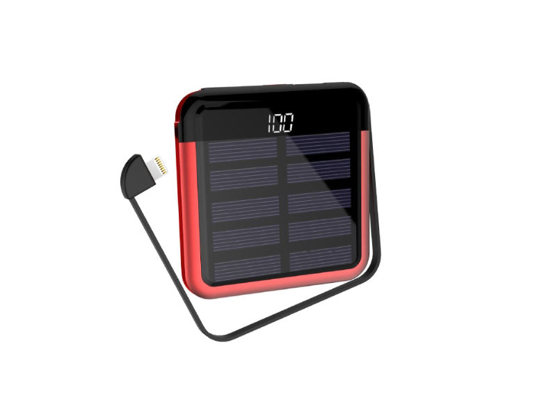 Skanto | Tinier & Thinner Solenergi Power Bank med 3-i-1 Skjult Kabel