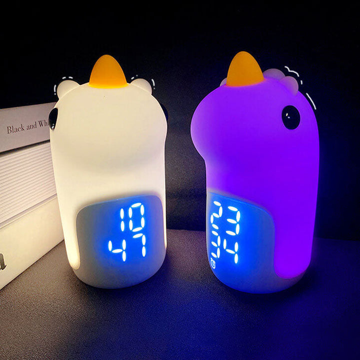 Skanto | Unilora DreamLight Vekkerklokke | Enhjørning Design | Timer & LED Nattlampe | Barnerom Dekor