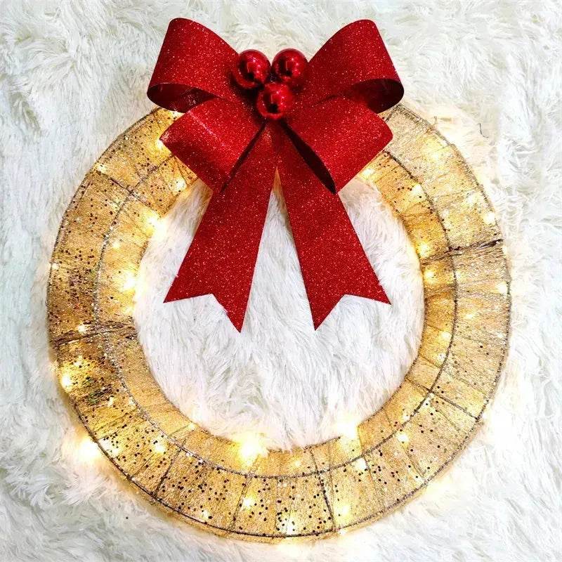 Skanto | Front Door Wreath Bowknot Luminescent LED Lys Julegirlander