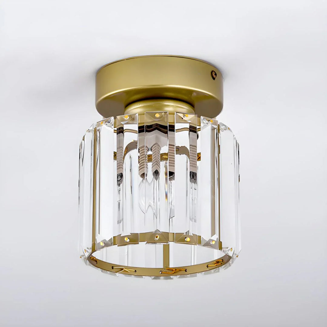 Skanto | Moderne Krystal Taklampe med Gull- og Svart Detaljer – Stilfull Belysning for Hjemmet Ditt