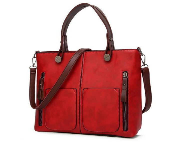 Cera - Dobbel Frontlomme Vintage Tote Håndveske | Skanto