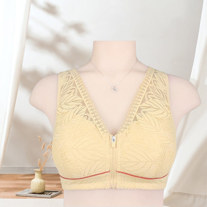 Skanto | Ensfarge Lacy Lingerie med Frontglidelås