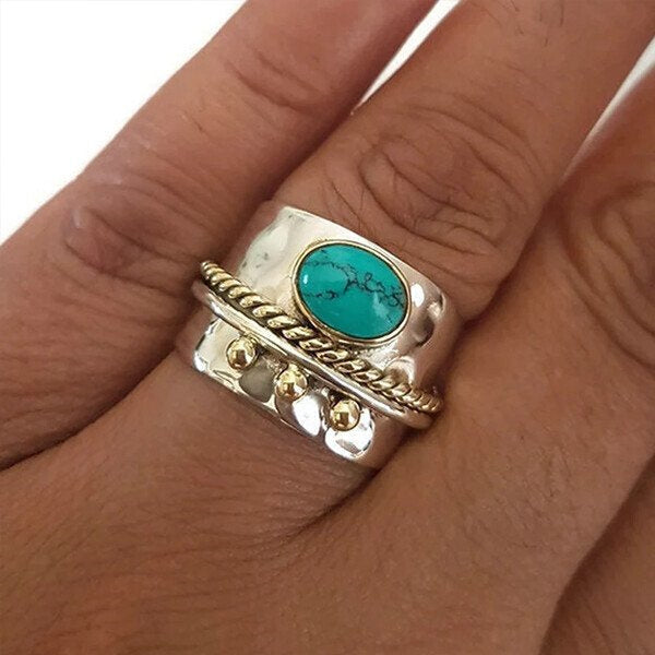 Skanto | Sterlingsølv Turkis Bred Ring