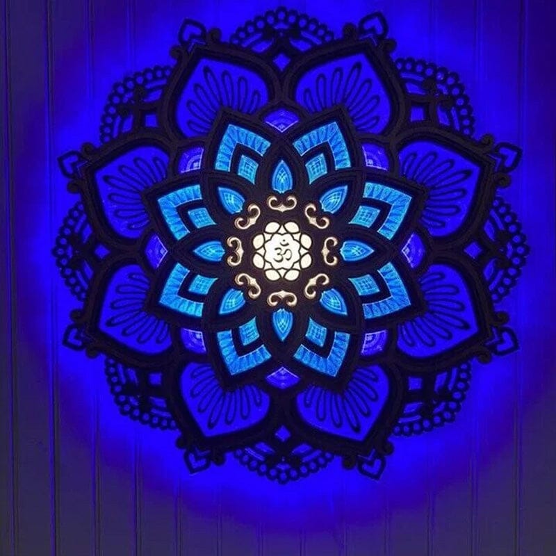 Skanto | Håndlaget Mandala Vegglys laget av Tre