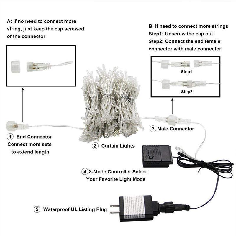 Skanto | Twinkle Star 300 LED Vinduskappe Lyskjede