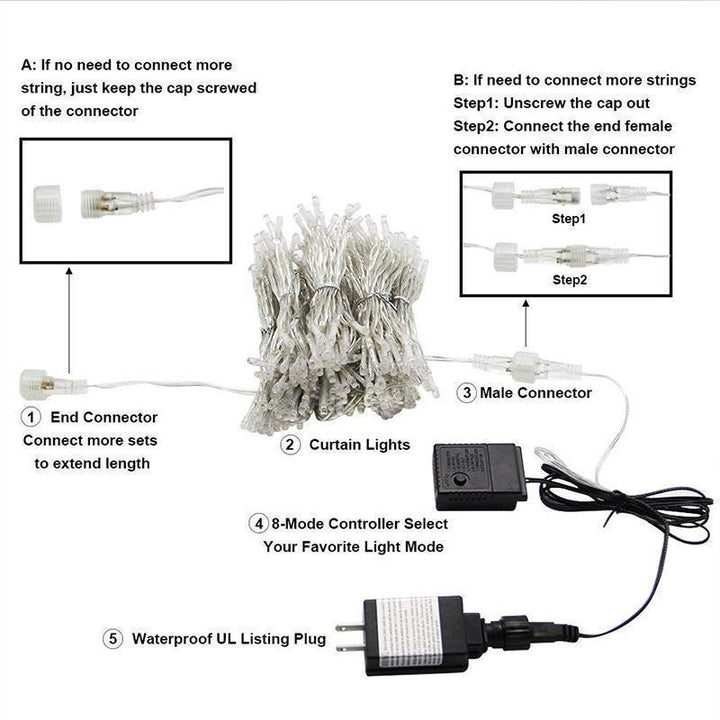 Skanto | Twinkle Star 300 LED Vinduskappe Lyskjede