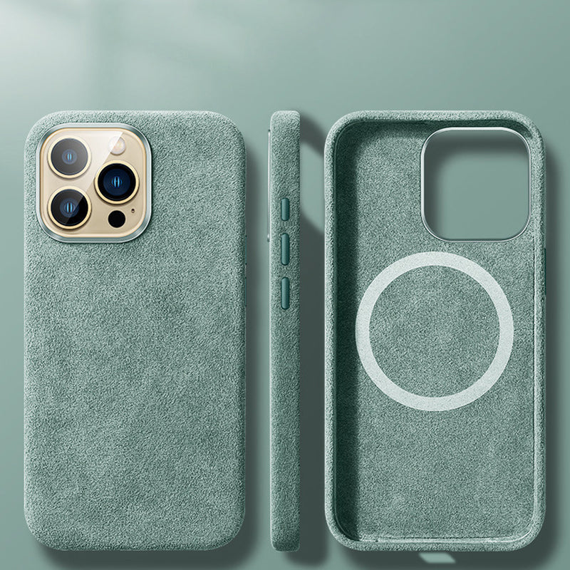 Magnetisk deksel i italiensk Alcantara til iPhone
