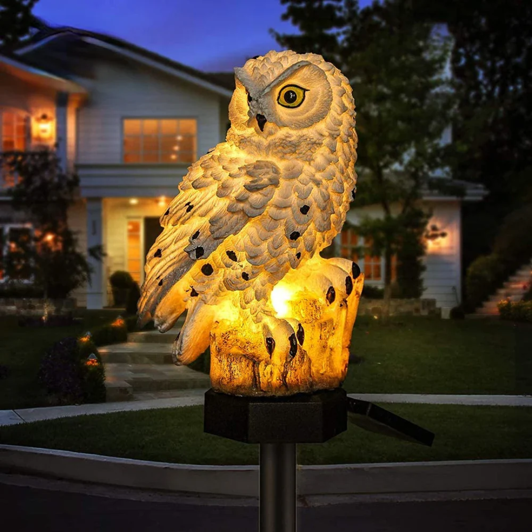Skanto | Solar Garden Lamp Uilux – Trådlamp ute drevet av solenergi med ugle-design