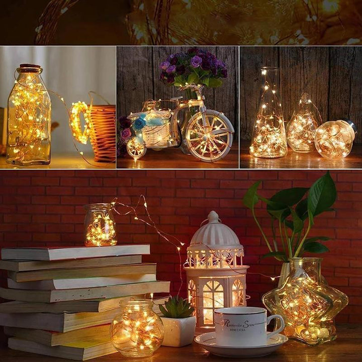 LED Vinflaske Lys Kork Natt Lys DIY Dekor Løft - Stykke | Skanto