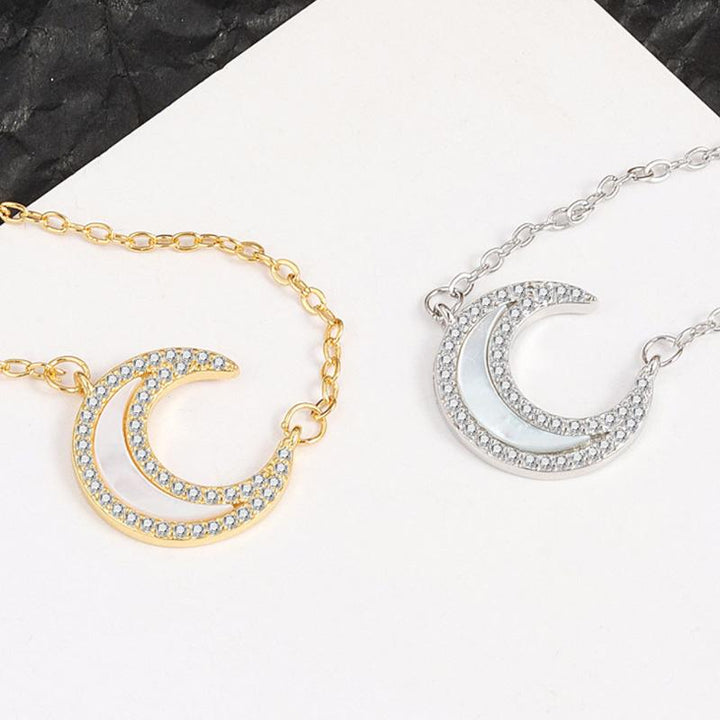 Skanto | Mote Rhinestone Måne Halskjede